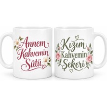 Bin1çeşit Anne Kız Molası 2'li Porselen Kupa Seti - Model 498