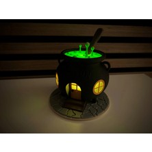 Axelon Halloween Cadı Kazanı Ev LED Işıklı Dekoratif Biblo