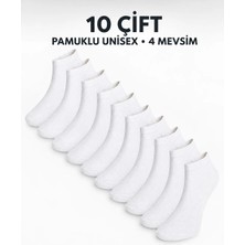 10’Çift Unisex Bilek boy, Pamuklu Beyaz Çorap