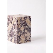 Adomar Marble Afyon Menekşe Mermer Küp Yan Sehpa