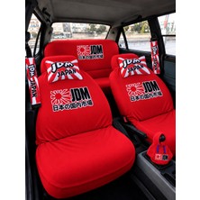 Şimika Jdm Japon Süper Set Dörtlü Servis Kılıfı + Ikili Yastık ve Kemer Kılıfı +Vites Poları