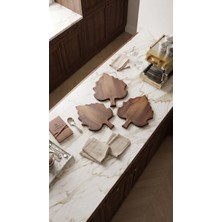 Famwood Art 3'lü Ahşap Çınar Yaprağı ,organizer,çok Amaçlı Stand Kesme Tahtası 21 cm x 28 cm