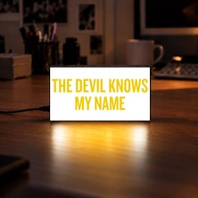 Gişe Arts Masa Lambası - The Devıl Knows My Name (Şeytan Adımı Biliyor.) Adaptörlü Dekoratif & Hediyelik Lamba