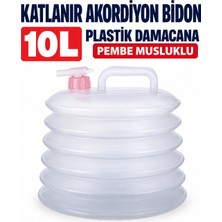Labolist Katlanır Akordiyon Bidon 10L Plastik Damacana Pembe Musluklu