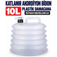 Labolist Katlanır Akordiyon Bidon 10L Plastik Damacana Siyah Musluklu