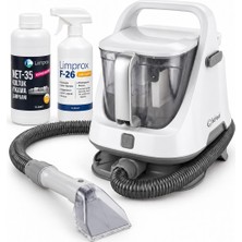 Kiwi 650 W Güç, 1,4 L Temiz Su, 1,2 L Kirli Su Halı ve Koltuk Yıkama Makinesi, Limprox Net-35 1 L Şampuan ve F-26 1 L Leke Çıkarıcı ve Onerous Tiftik Makinesi Bakım Seti KCC-4320