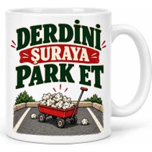 Bin1çeşit Dert Parkı Tasarımlı Porselen Kupa - Model 726