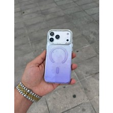 Madam Case Apple iPhone 18 Pro Uyumlu Mor Stardust Taşlı Yıldız Simli Magsafe Özellikli Kılıf