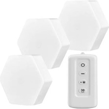 Omrs Store Powermaster MX-359 Üçlü Altıgen Kumandalı Pilli Dokunmatik Tezgah Altı LED Aydınlatma