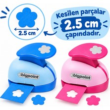 Bigpoint Şekilli Delgeç 2.5cm Çiçek x 12 Adet