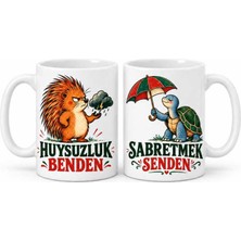 Bin1çeşit Huysuz ve Sabırlı 2'li Porselen Kupa Seti - Model 740