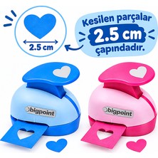 Bigpoint Şekilli Delgeç 2.5cm Kalp x 12 Adet