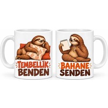 Bin1çeşit Tembellik Takımı 2'li Porselen Kupa Seti - Model 750
