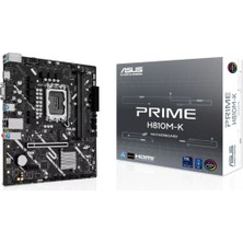 Asus Prime H810M-K Ddr5 6400MT/S 1xvga 1xhdmı 1xm.2 1851P Matx (Intel Ultra Processors Series 2)