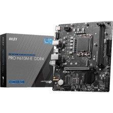 MSI Msı Pro H610M-E Ddr4 3200MHZ 1xvga 1xhdmı 1xm.2 USB 3.2 Matx 1700P (12. / 13. ve 14. Nesil Işlemci Uyumlu)