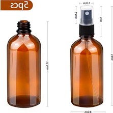 100ML Küçük Amber Cam Sprey Şişesi Boş Ince Sis Cam Şişeler Uçucu Yağlar Için Atomizer Sprey Şişesi, Koku Yağı Örneği, Aromaterapi, Kimyasal Sıvı - 5'li Paket