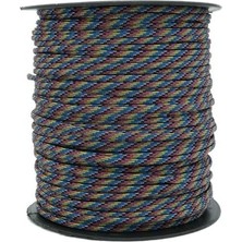 Bileklik,outdoor 4 mm Paracord Ip No:76 10 Metre Mor Mavi Desenli