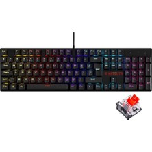 Red Switch Mekanik Gaming Oyuncu Klavyesi 11 Işık Animasyonlu Rainbow LED Işıklı