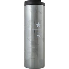 Starbucks Reserve™ Gümüş Harita Tasarımlı Termos - 473 ml