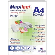 Mapilam Laminasyon Filmi 125 Mikron A4 100'LÜ Paket (Parlak)