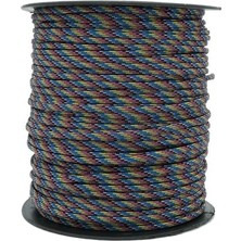 Bileklik,outdoor 4 mm Paracord Ip No:76 10 Metre Mor Mavi Desenli