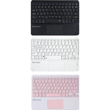 Happy Trend Tablet ve Telefonlar Için Şarjlı Touchpadli Türkçe Bluetooth Klavye - AL2724 (Siyah)
