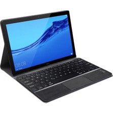 Happy Trend Huawei Mediapad T5 10.1 Inch Bluetooth Touchpad Klavye + Standlı Kılıf - Bkk5