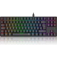 T-Dagger T-TGK315-RD, Bora, USB Kablolu, Türkçe Q, Rgb Backlight, Red Mekanik Switch, 87 Tuşlu, Gaming Klavye