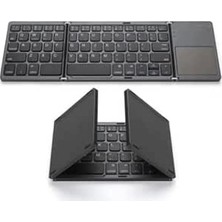 Happy Trend Bluetooth Klavye 3 Katmanlı Katlanabilir Portatif Taşınabilir Şık ve Kullanışlı Dokunmatik Yüzeye Sahip Klavye Windows/android/ıos/smart Tv B033
