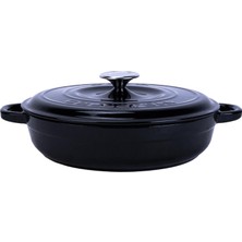 Happy Trend Döküm Yuvarlak Çok Amaçlı Yayvan Tencere New Heritage Serisi ÇAP(Ø)28CM. Siyah