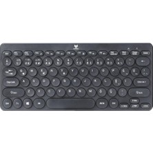 Happy Trend Bluetooth Kablosuz Sessiz Klavye Siyah Çift Modlu Telefon Tablet Mac Uyumlu