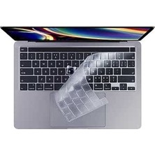 Happy Trend Apple ile Uyumlu Macbook 16' Touch Bar A2141 Klavye Koruyucu Şeffaf Silikon Pad Renksiz