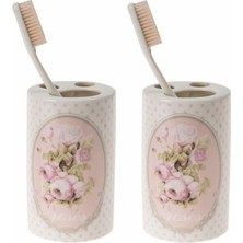 Sia 2 Adet Seramik Diş Firçalik Bahar Desenli 7X7X11CM Banyo Seti
