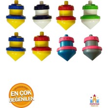 Happy Trend Plastik Topaç 8 Adet - Kendinden Dönen, Basmalı Topaç Seti
