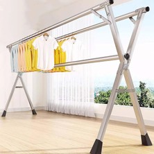 TemmuzX Bu Sağlam Yer Kurutma Askısı, Balkon Çamaşır Ipi, Ayarlanabilir Yükseklik, Iç ve Dış Mekan Kullanımına Uygun, Dayanıklı Çamaşır Askısı (2 M/79 Inç)