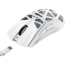 Happy Trend Gamenote MS1042WB Tri-Mode 24000 Dpı Rgb Kablosuz Oyuncu Mouse (Beyaz)