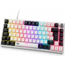 TemmuzX %75 Rainbow Mekanik Oyuncu Klavyesi, Türkçe Q, Red Switch, Kb-29
