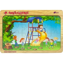 TemmuzX Çocuk Ahşap Puzzle, 24 Parça, Park Temalı
