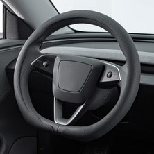 TemmuzX Tesla Model 3 Model Y Aksesuarı Için Direksiyon Kılıfı, Siyah