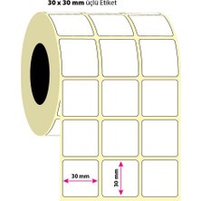 TemmuzX 30X30 3'lü Termal Etiket 5 Rulo (20.000 Adet)
