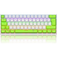 T-Dagger T-TGK321WG-LIT, Arena Lıte, USB Kablolu, Türkçe Q, Rainbow Backlight, Red Mekanik Switch, 61 Tuşlu, Gaming Klavye (Yeşil Beyaz)