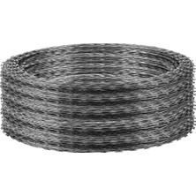 TemmuzX Galvanizli Çelik Dikenli Tel – Çift Spiral Dikenli Tel Bahçe Çitlerini Korumak Için – Dayanıklı Dış Mekan Güvenlik Çözümü (5 M, Gümüş)