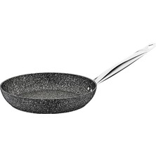 TemmuzX 'oms Indüksiyon Mili Granit Tava Çelik Saplı 30 cm (24, Gri)