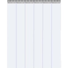 TemmuzX Soğuk Odalar ve Endüstriyel Kapılar Için Şeffaf Pvc Şerit Perde - Garajlar ve Fabrikalar Için Sağlam Pvc Kapı Perdesi - Verimli Alan Yalıtımı 75 x 240