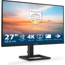 TemmuzX 27E1N1900AE - 27 Inç Ultra Hd Monitör, Yüksekliği Ayarlanabilir, Hoparlör, HDR10 (3840X2160, 60 Hz, 2x HDMI 2.0, Usb-C (65W Pd), USB Hub) Siyah