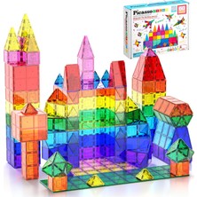 TemmuzX 60 Parçalı Set, 60 Manyetik Yapı Taşlı, Şeffaf, Mıknatıslı, 3D Yapı Taşları, Konstrüksiyon Oyun Tahtaları – Fantezi Yaratıcı, Ilham Kaynağı, Boş Zaman