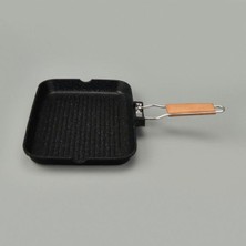 TemmuzX Döküm Grill Tava, 34X24 Cm, Gri