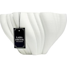 TemmuzX Wave Beyaz Seramik Saksı