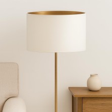 TemmuzX Levaillant Krem Lambader Şapka & Başlık - Içi Gold Kaplama, 45 cm Çap, 26 cm Yükseklik - Özel Üretim & Kusursuz Işçilik