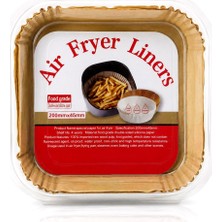 MiraLive Air Fryer Kağıt Pişirme Kalıbı (Kare, Taban 20CM, Kenar 4.5cm) 50'li